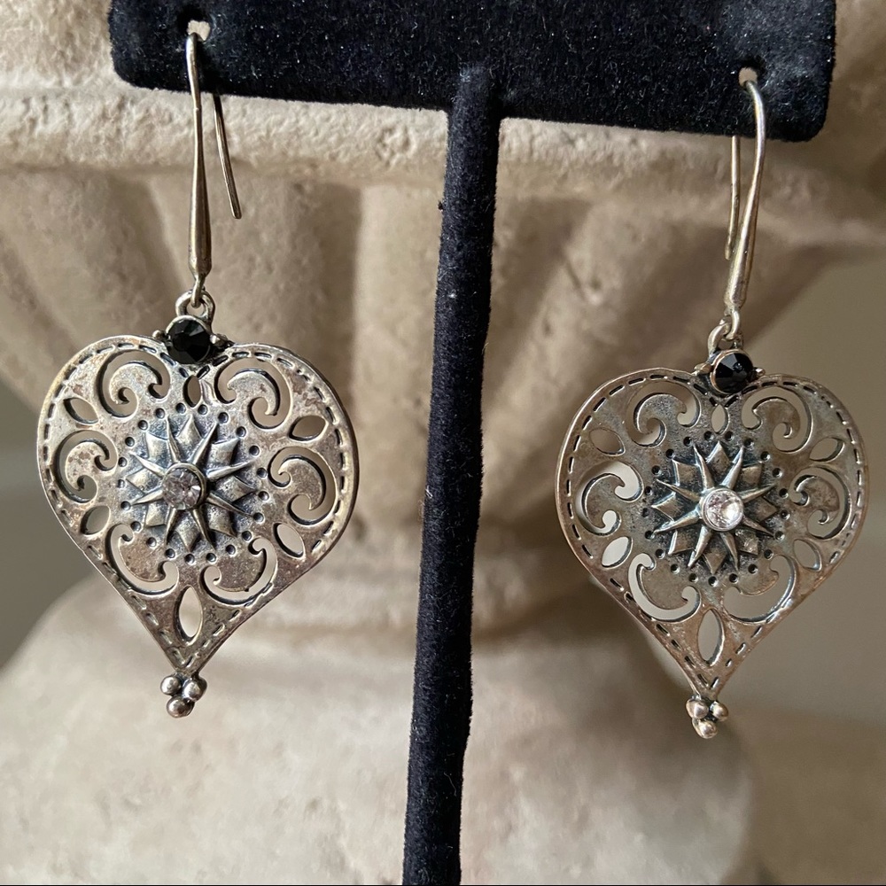 Silver oversize fashion rhinestone dangle earring
